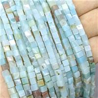 Chinese Amazonite Cube Beads Blue, approx 4mm [GB25706]