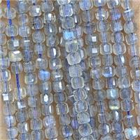 Natural Labradorite Beads Faceted Cube, approx 3mm [GB25749]