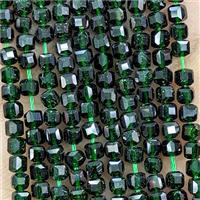 Green Sandstone Beads Faceted Cube, approx 3mm [GB25781]