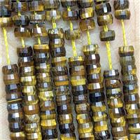 Natural Tiger Eye Stone Heishi Beads Faceted, approx 2-4mm [GB25885]