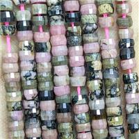 Natural Pink Chinese Rhodonite Heishi Beads Faceted, approx 2-4mm [GB25886]