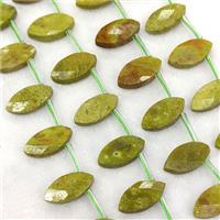 Natural Green Opal Eye Beads Topdrilled Faceted, approx 8-16mm [GB25894]