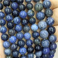 Natural Blue Dumortierite Beads Smooth Round, approx 12mm [GB25973-12MM]