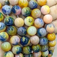 Natural Agate Beads Multicolor Dye Smooth Round, approx 14mm [GB26037]
