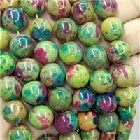 Natural Agate Beads Green Dye Smooth Round, approx 14mm [GB26060]
