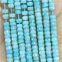 Natural Green Amazonite Heishi Beads Faceted, approx 2x4mm [GB26340]