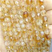 Natural Citrine Beads Faceted Round, approx 8mm [GB26518]