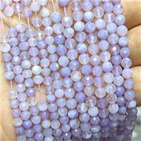 Natural Lavender Opal Round Beads Faceted, approx 4mm [GB26672-4MM]