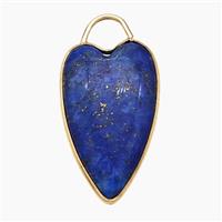 Natural Blue Lapis Lazuli Heart Pendant Gold Plated, approx 17-28mm [GM24569]