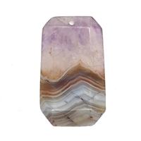 Natural Aurora Amethyst Agate Rectangle Pendant Faceted, approx 20-35mm [GM26121]