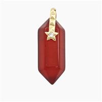 Red Dye Agate Bullet Pendant, approx 8-21mm [GM26656]