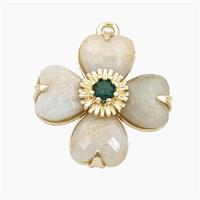 Chinese Amazonite Clover Pendant, approx 20mm [GM26723]