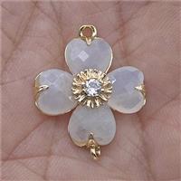 Blue Scorolite Clover Connector, approx 20mm [GM26731]