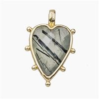 Green Prehnite Heart Pendant, approx 12-19mm [GM26921]