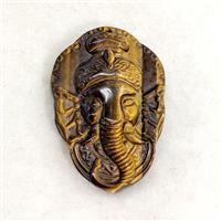 Natural Tiger Eye Stone Ganesha Pendant, approx 27-39mm [GM27283]