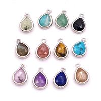 Natural Gemstone Teardrop Pendant Faceted Mixed, approx 8-10mm [GM27916]