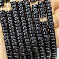 Black Jadeite Glass Heishi Beads, approx 3-6mm [GS2873]
