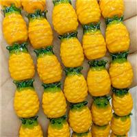 Lampwork Glass Pineapple Beads Yellow, approx 14-20mm [GS2885]