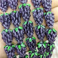 Lampwork Glass Grapes Beads Purple, approx 14-22mm [GS2895]
