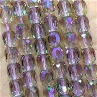 Purple Crystal Glass Barrel Beads Faceted Electroplated, approx 10-11mm, 38pcs per st [GS2949-L]