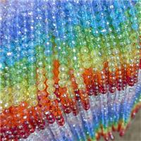 Crystal Glass Beads Faceted Round Mixed Color, approx 8mm, 48pcs per st [GS3023-8MM]