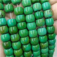 Sinkiang Turquoise Barrel Beads Green Dye, approx 12mm [GT10827]