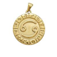 Stainless Steel Symbols Pendant Zodiac Cancer Gold Plated, approx 25mm [SSB7387]