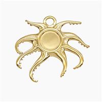 Stainless Steel Octopus Pendant Gold Plated, approx 30mm [SSB7711]