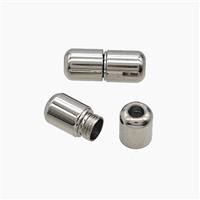 Raw Stainless Steel Cord End Screw, approx 6x12mm, 2mm hole [SSB7725-6X12X2MM]