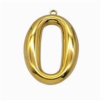 Stainless Steel House Number 0 Pendant Gold Plated, approx 24-34mm [SSB7943]
