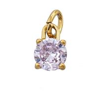 Stainless Steel Pendant Pave Zirconia Gold Plated, approx 7mm [SSB7980]
