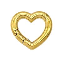 Stainless Steel Carabiner Clasp Heart Gold Plated, approx 17mm [SSB8022]